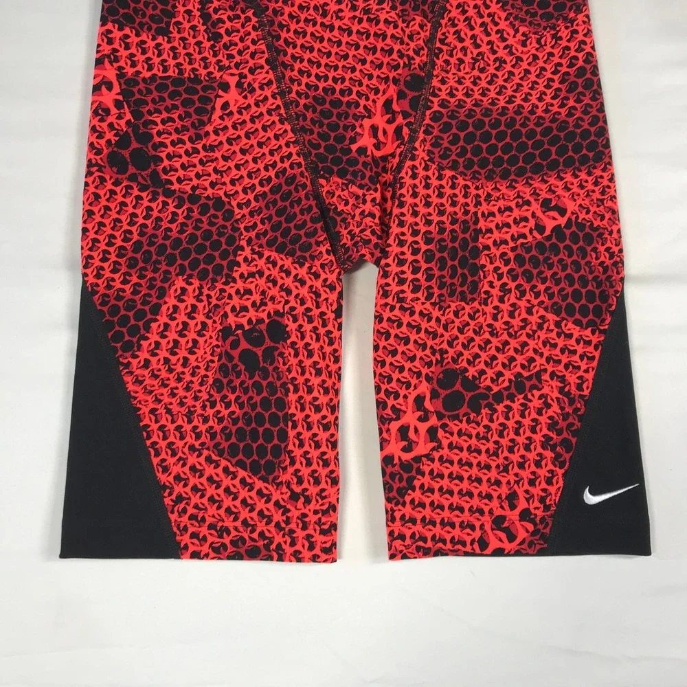 Nike Mens Swim Jammer Red Black Honeycomb Print Training Shorts NESS8012 Size 32